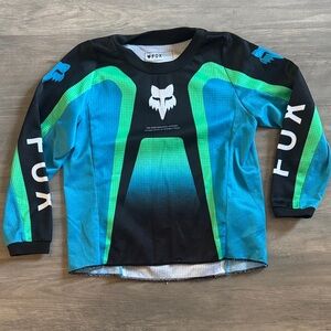 Fox Kids Long Sleeve MTB Jersey - Black, Blue, Green